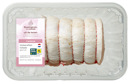 Varkensfiletrollade gekruid