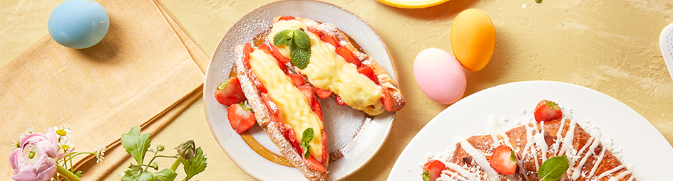 Roomcroissant met aardbeien