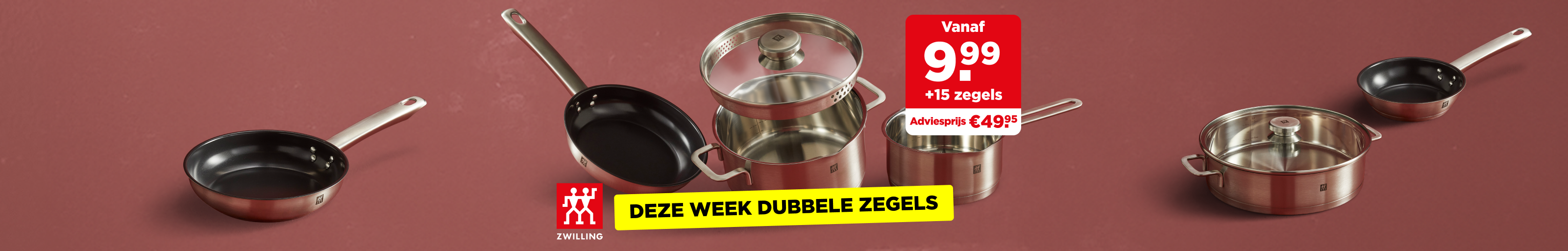 ZWILLING pannen met actiemechanisme Vanaf 9.99. Dubbele zegels!
