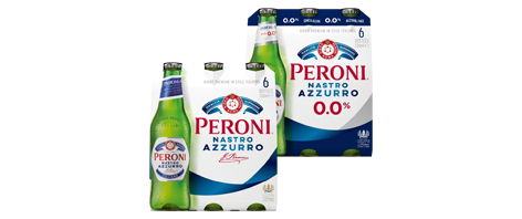 Peroni bier sixpacks