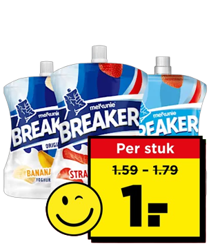 Breaker aanbieding, 1 voor 1 euro.