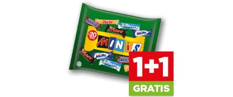 Mars minis 1 +1 gratis. Geldig van 21 oktober t/m 3 november