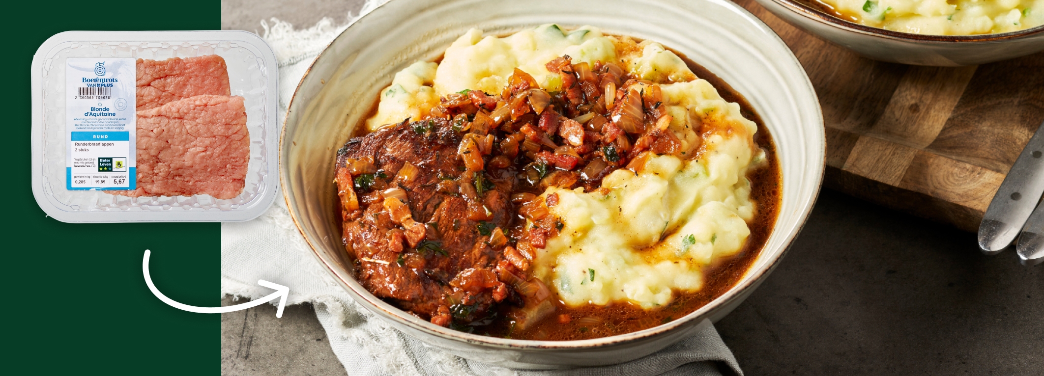 Braadlap met bijpassend recept.