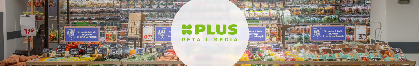 PLUS-winkel met PLUS Retail Media logo.