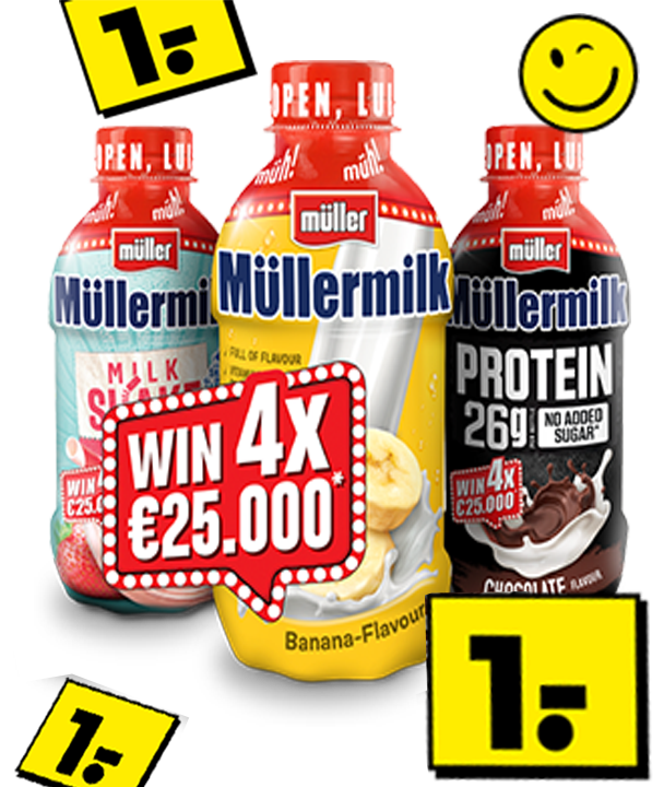 Müllermilk producten voor 1 euro