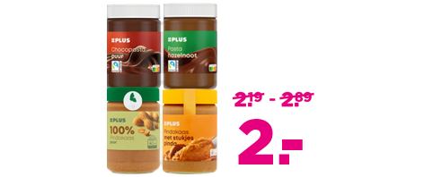 PLUS Broodbeleg voor 2 euro. Geldig van 15 t/m 21 april