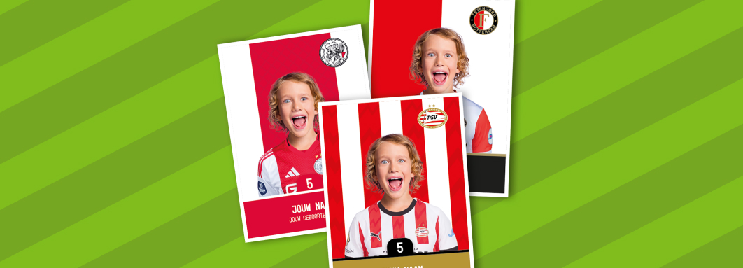 Persoonlijke voetbalplaatjes van PLUS.