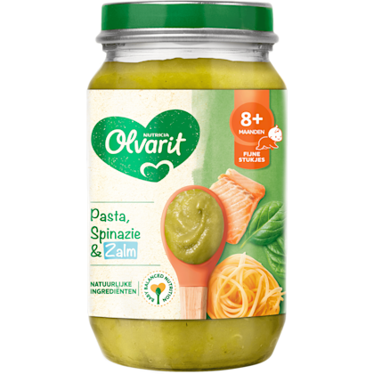 Olvarit 8M18 Pasta Spinazie Zalm
