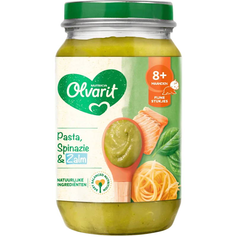 Olvarit 8M18 Pasta Spinazie Zalm