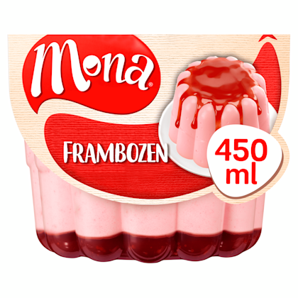Framboospudding rode bessensaus