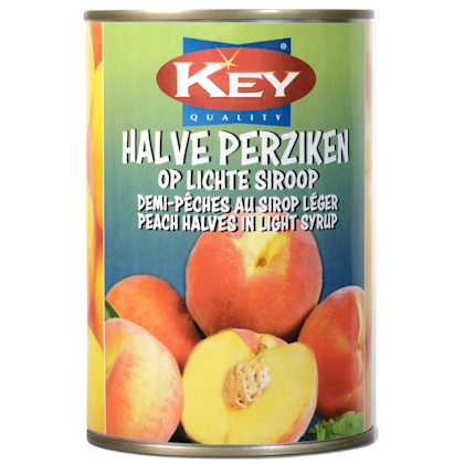 Halve perziken op siroop