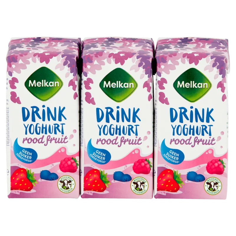 Melkan Drinkyoghurt rode vruchten light 6x200