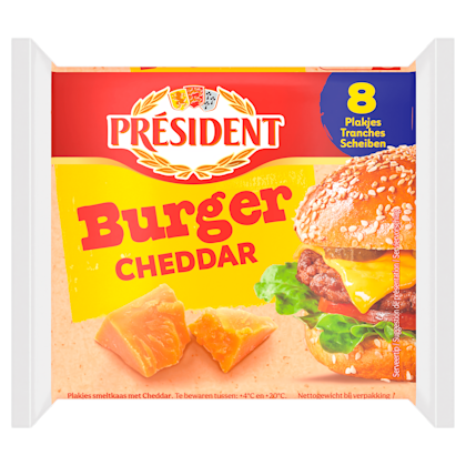 Burger slices cheddar