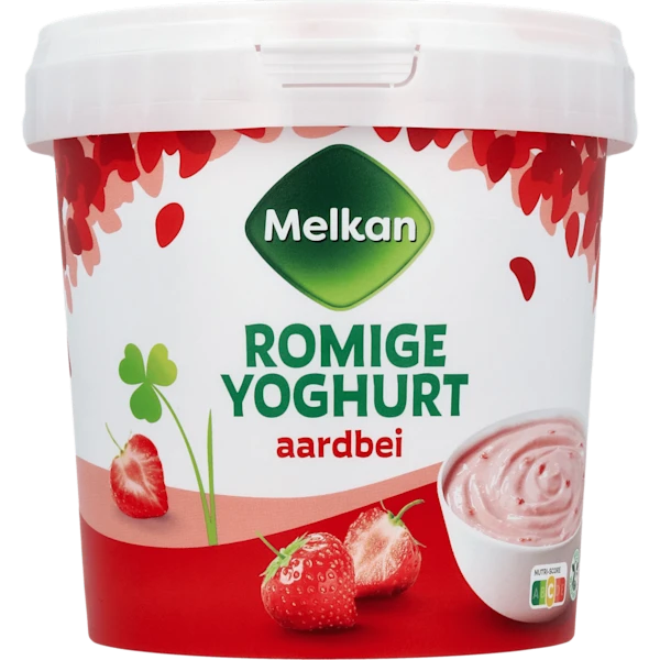 Melkan roomyoghurt aardbei