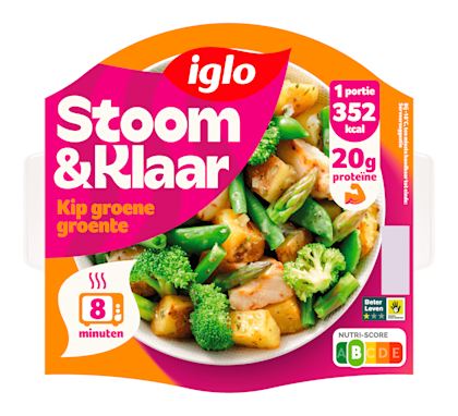Stoom & klaar kip groene groente