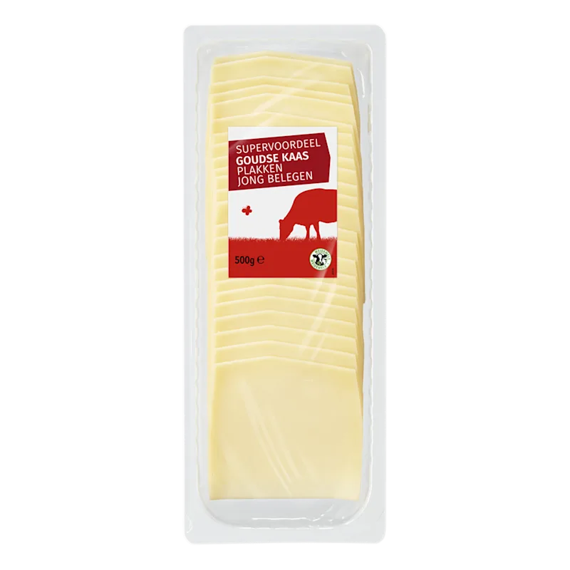 Neutraal Gouda plakken jong belegen 500 gram