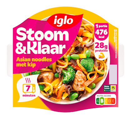 Stoom & klaar Asian noodles met kip