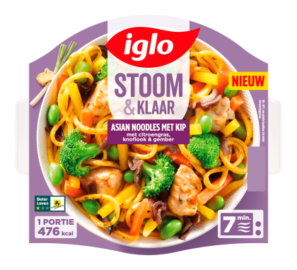 Stoom & klaar Asian noodles met kip