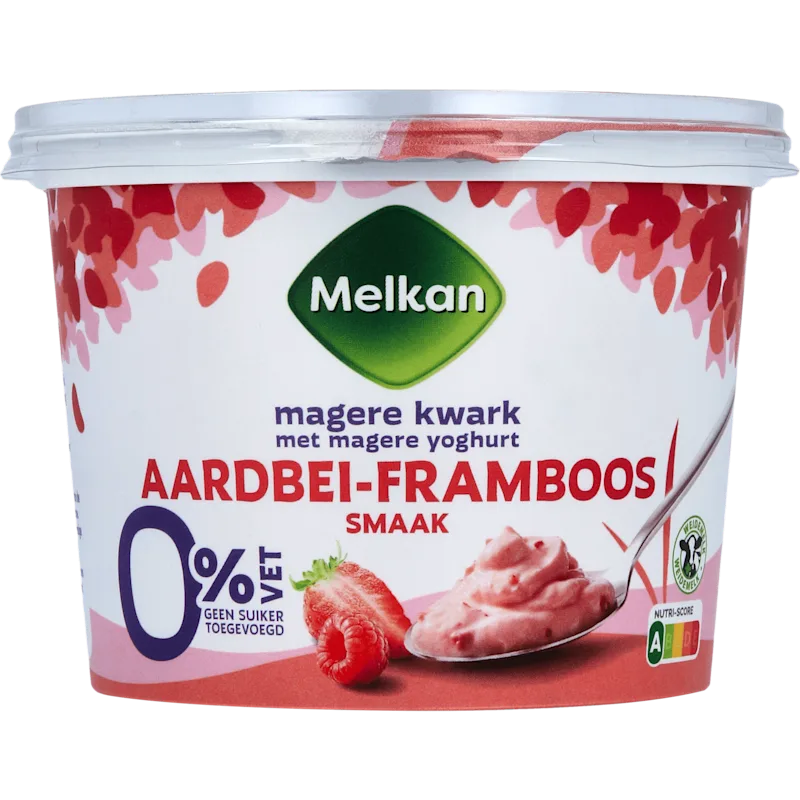 Melkan Kwark magere aardbei-framboos