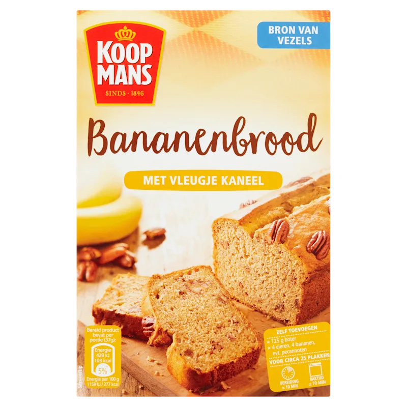 Koopmans Bananenbrood met kaneel bakmix