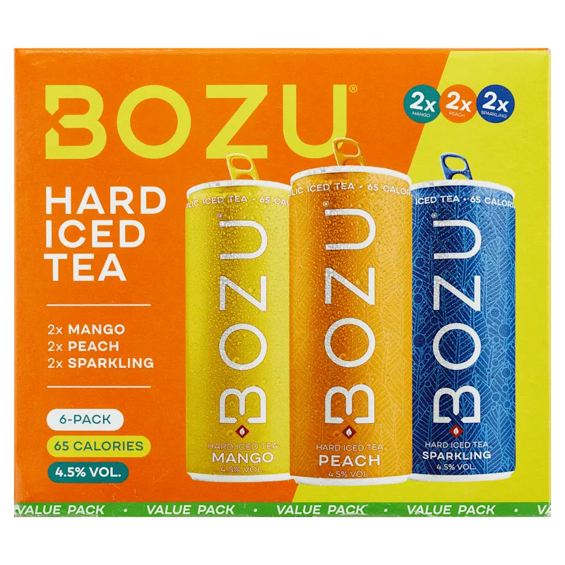 BOZU Six-Pack Iced Tea Peach/Green/Mango