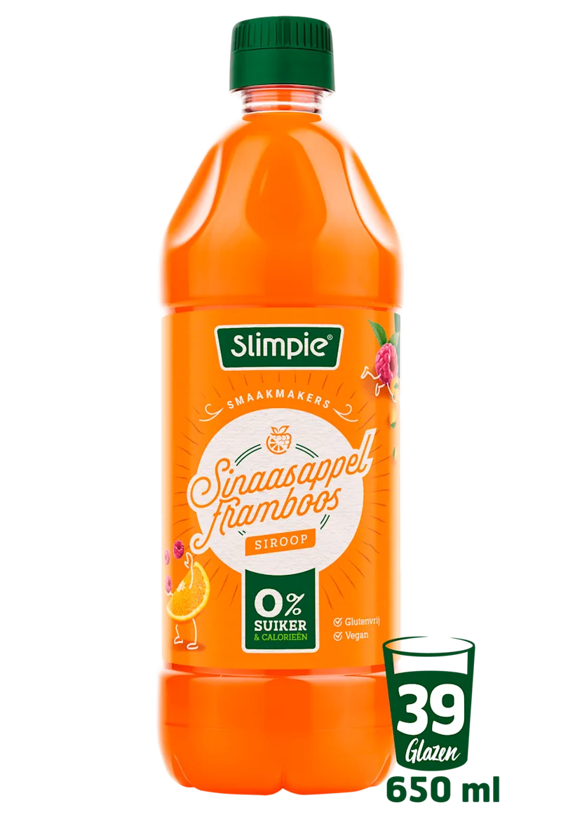 Slimpie Limonadesiroop sinaasappel framboos