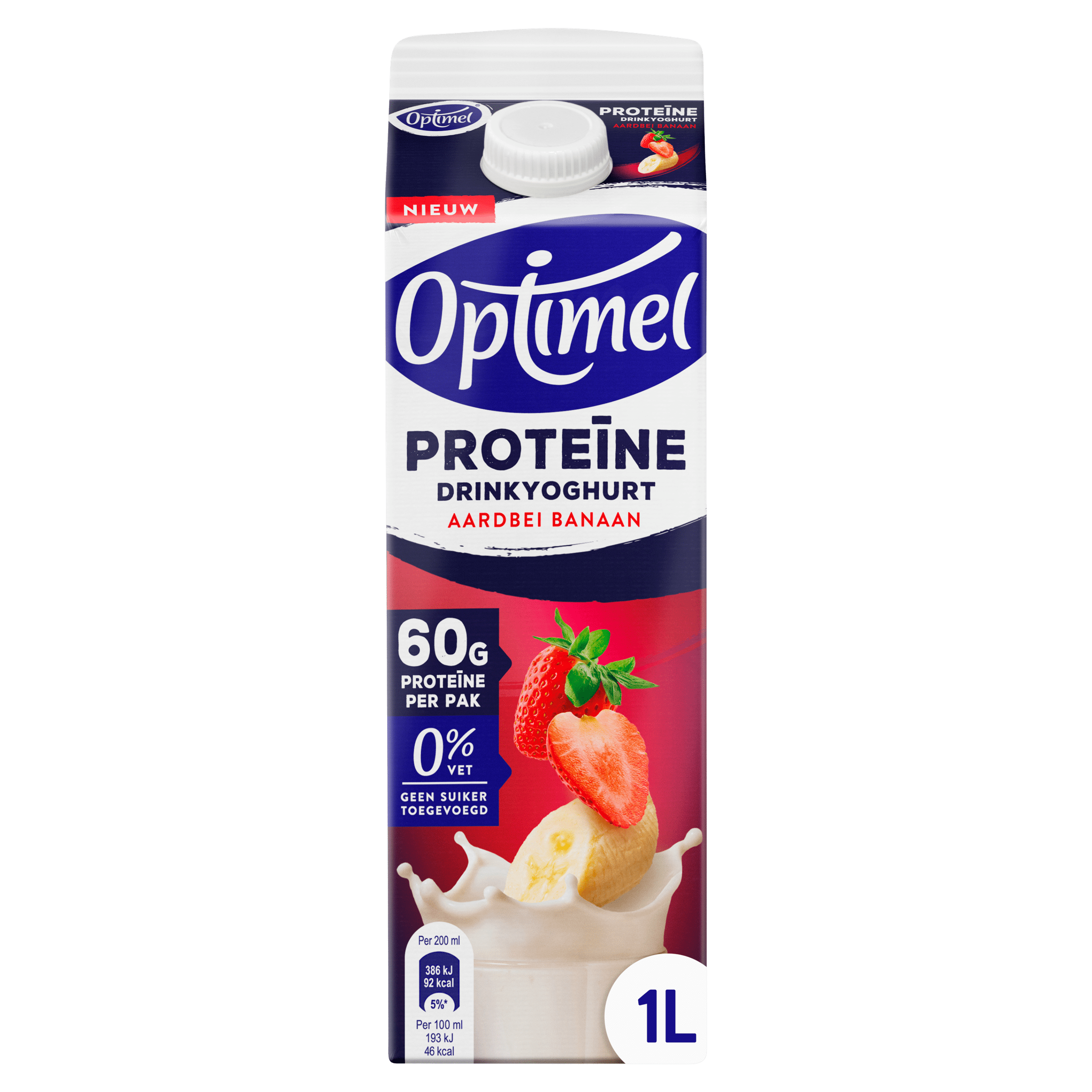 Optimel Drinkyoghurt Proteïne Aardbei Banaan Per Pak 1000 ml