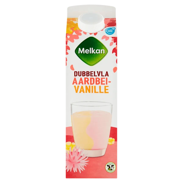 Melkan Dubbelvla vanille-aardbei