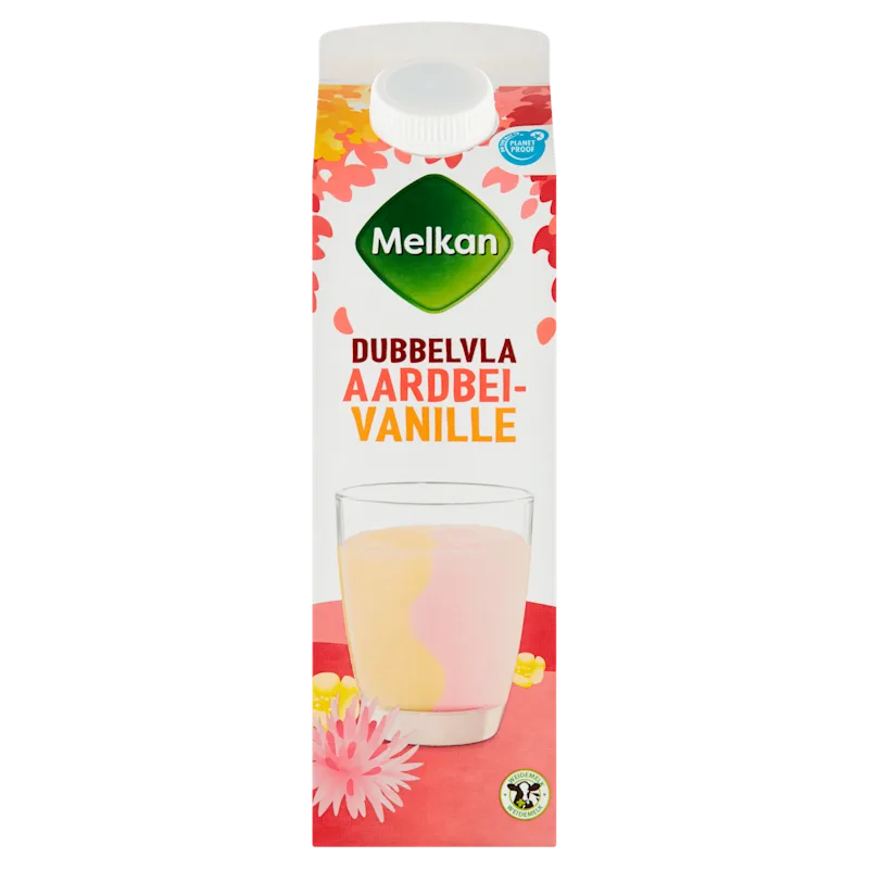 Melkan Dubbelvla vanille-aardbei