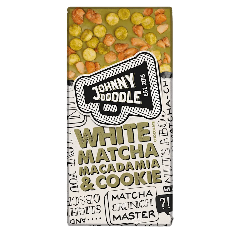Johnny Doodle White matcha macadamia cookie