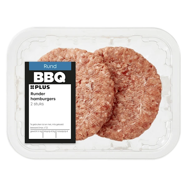PLUS Runder hamburger 2 stuks