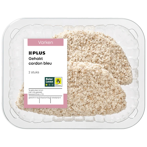 PLUS Gehakt cordon bleu 2 stuks