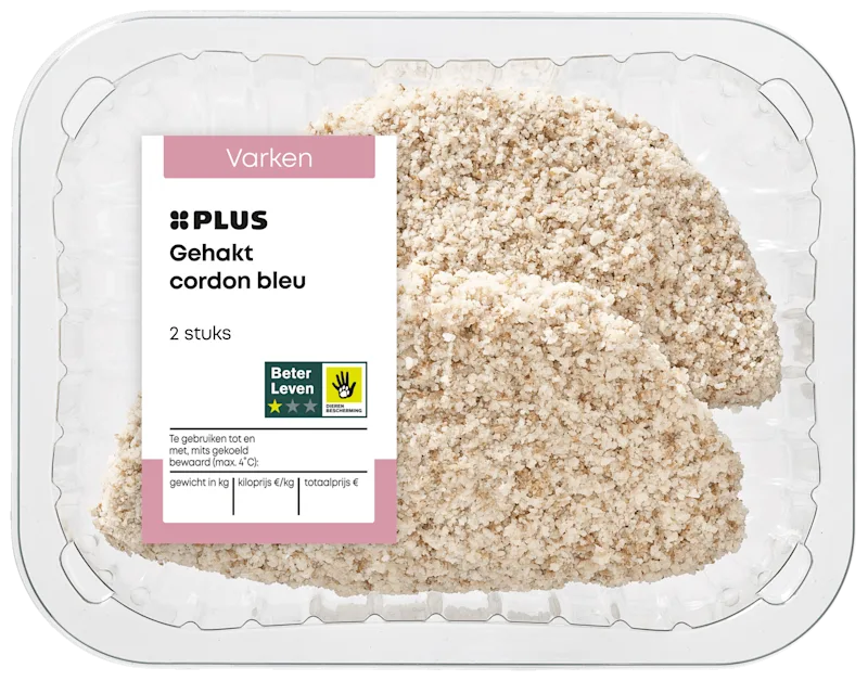 PLUS Gehakt cordon bleu 2 stuks