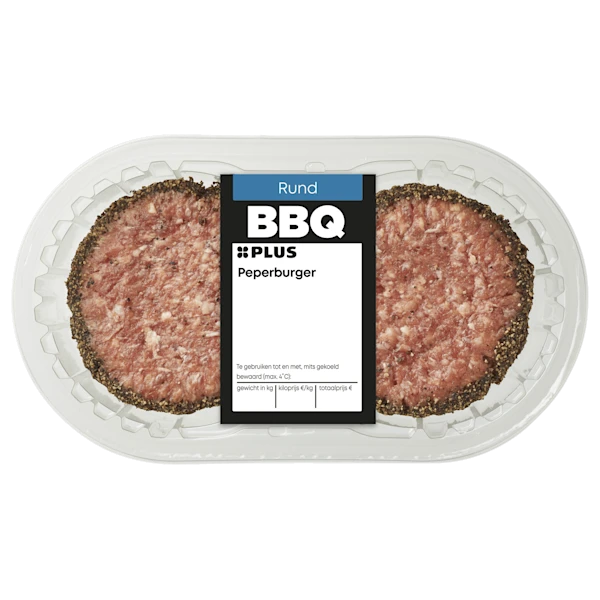 PLUS Peper hamburger 2 stuks