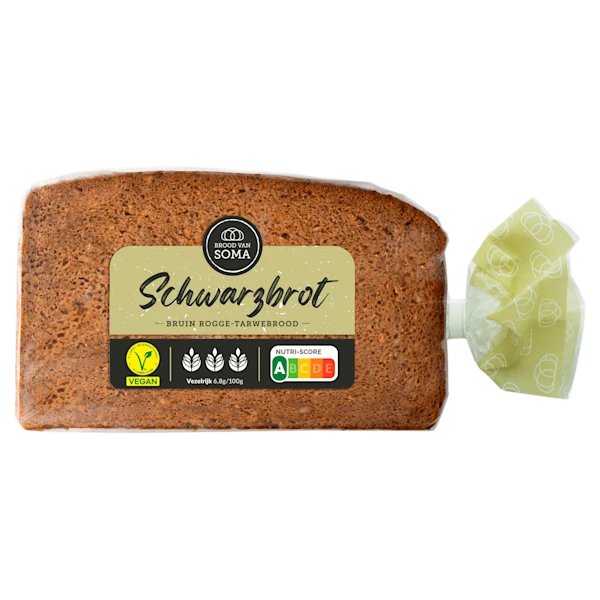 Brood van Soma Schwarzbrot roggebrood