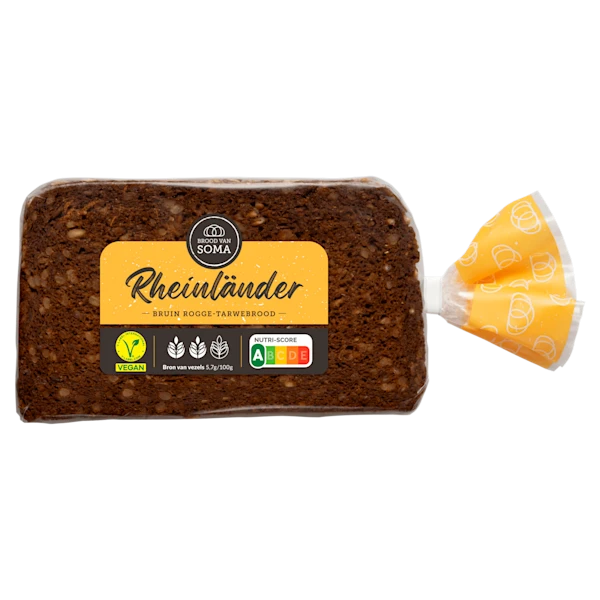 Brood van Soma Rheinländer bruin rogge tarwebrood