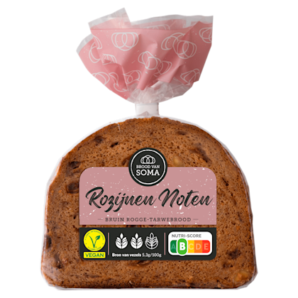 Rozijnen-Noten rogge-tarwebrood