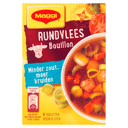 Bouillon rund minder zout 8 blokjes