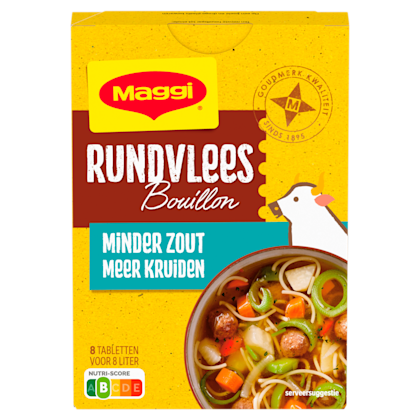 Bouillon rund minder zout 8 blokjes