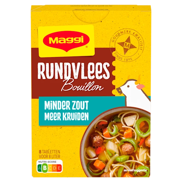 Maggi Bouillon rund minder zout 8 blokjes