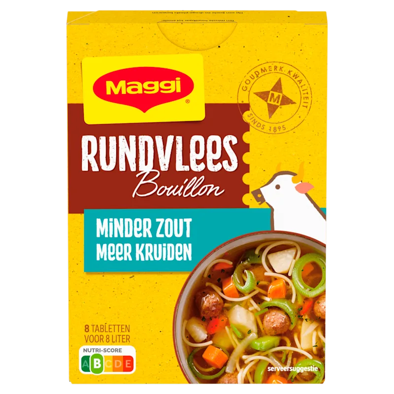 Maggi Bouillon rund minder zout 8 blokjes