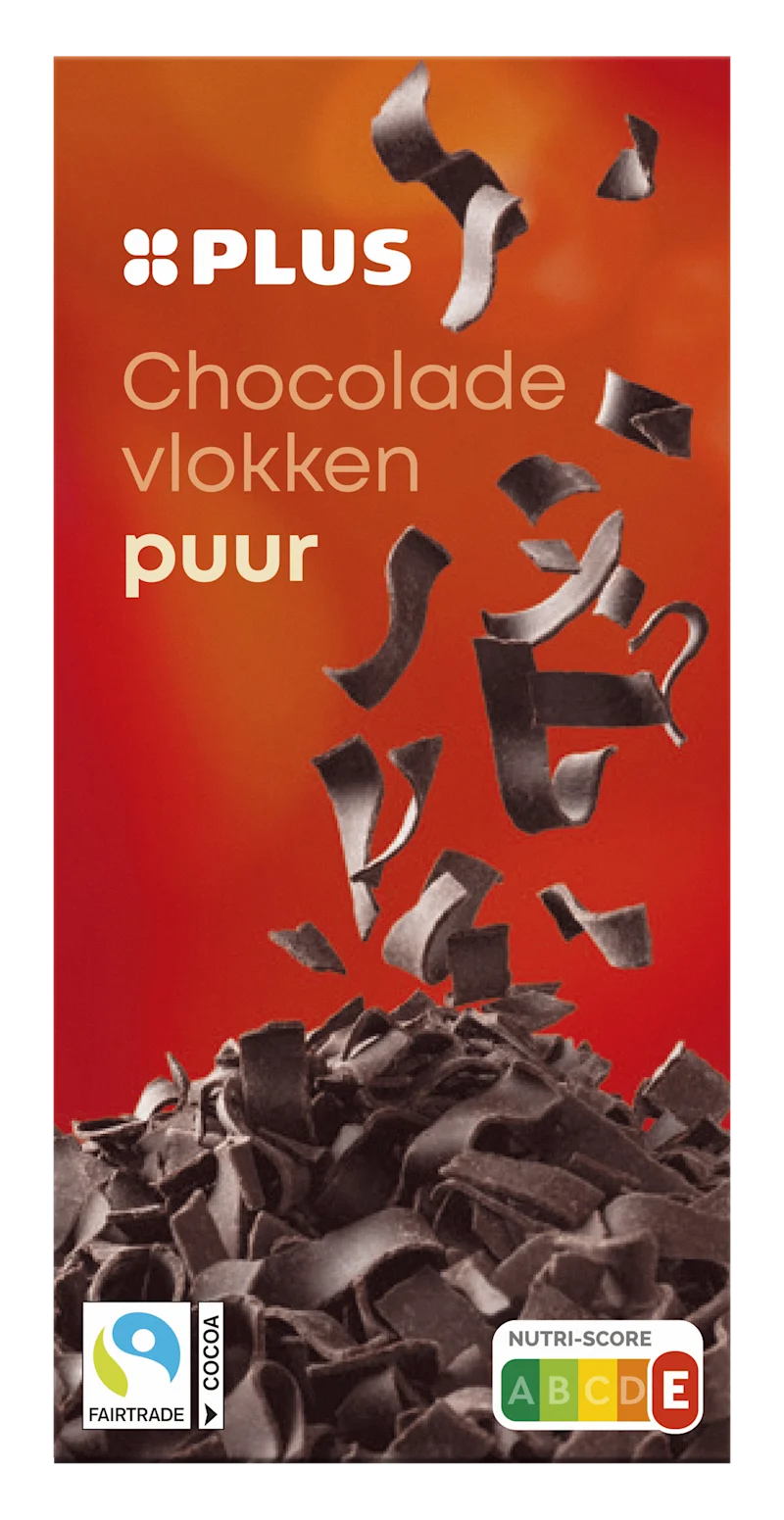 PLUS Chocoladevlokken puur Fairtrade