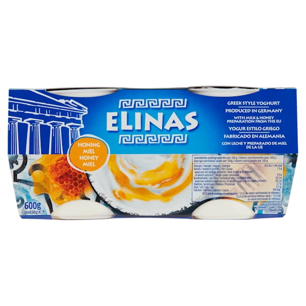 Elinas Griekse stijl yoghurt honing 4-pack