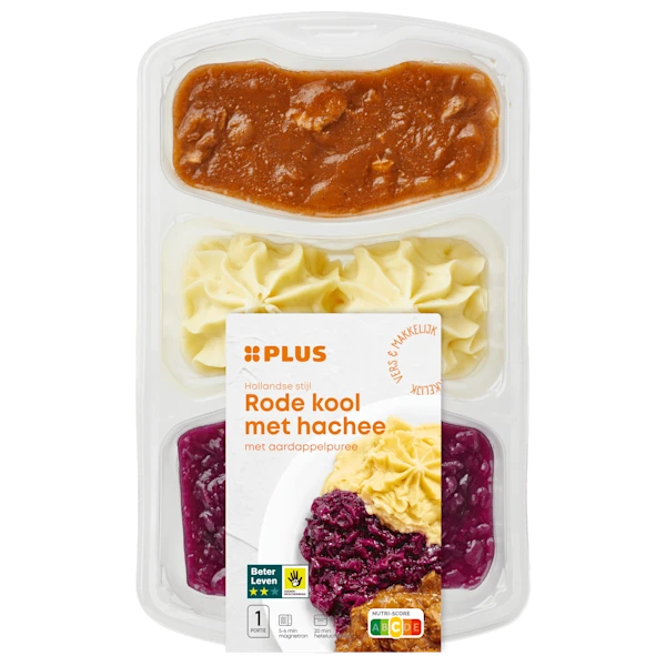 PLUS Rode kool met hachee en aardappelpuree