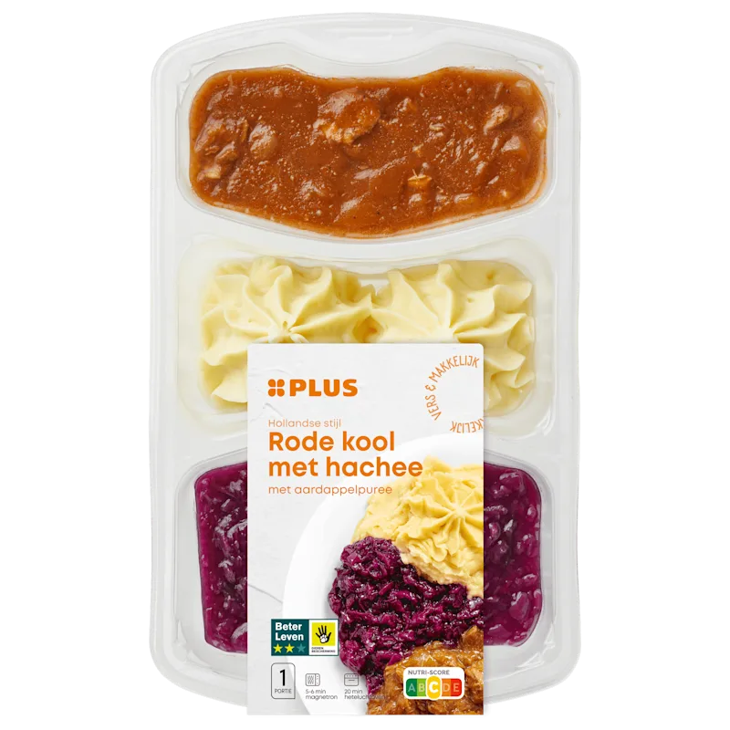 PLUS Rode kool met hachee en aardappelpuree