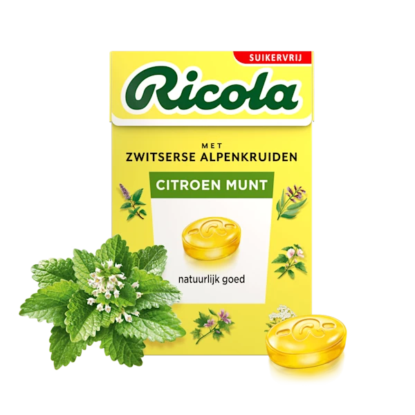 Ricola Citroen Munt keelpastilles suikervrij