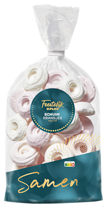 Schuimkransjes roze en wit