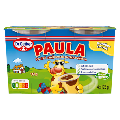 Paula vanillevla met chocoladevlekken