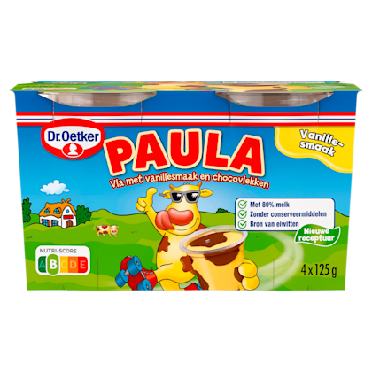 Paula vanillevla met chocoladevlekken