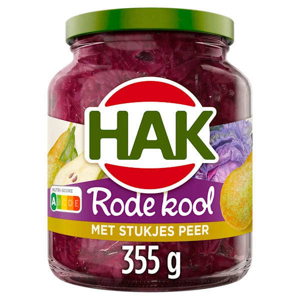 Hak Rode kool met stukjes peer